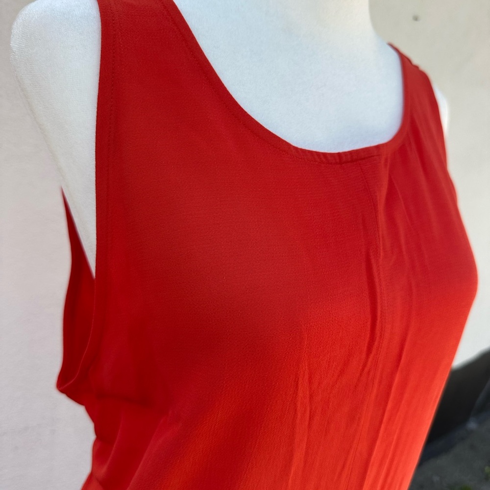 Eileen Fisher hot orange Maxi Sleeveless Scoop Neck Dress - Picture 3 of 9